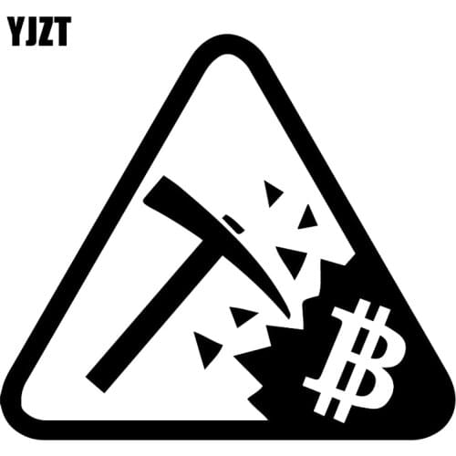 YJZT 16.5X14.8CM Bitcoin Mining Funny Car Window Bumper Decoration Stickers Vinyl Decals C25-0695
