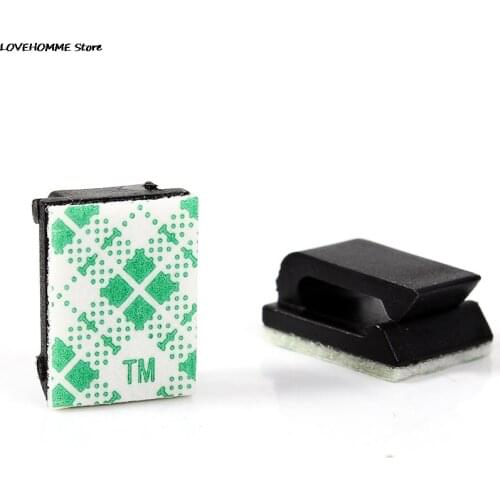 10pcs Adhesive Car Cable Clips Cable Winder Drop Wire Tie Fixer Holder Cord Organizer Management Desk Cable Tie Clamps