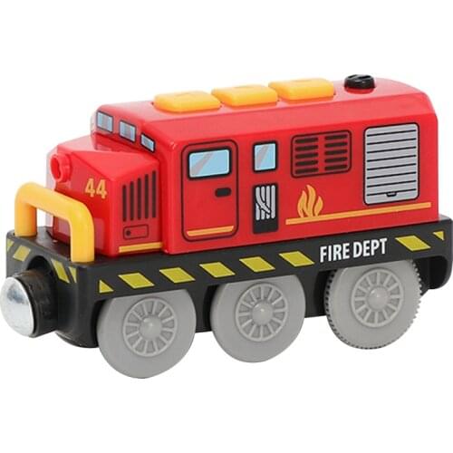 Railway Locomotive Magnetically Connected Electric Small Train Magnetic Rail Toy Compatible With Wooden Track Present For Kids