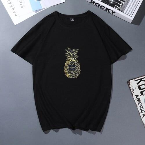 Women Tshirt Harajuku Pineapple Beach Fruit Graphic Top Ladies Hip Hop K Pop Female Shirt T Shirts Aesthetic T-shirt Streetwear