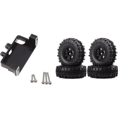 1Set Metal Servo Mount Bracket For Axial SCX24 90081 & 4X For Axial SCX24 1.0 Metal Beadlock Wheel Rims Tire Tyres Set