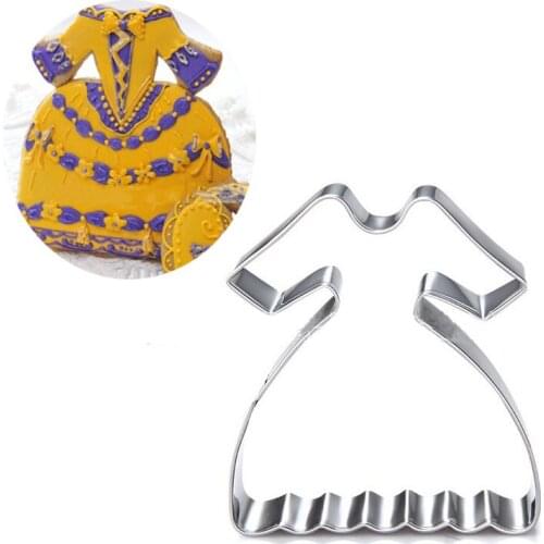 1pcs patisserie reposteria Royal Dress Mold Metal Cookie Cutter Cupcake Toppers Fondant Cake Decor Biscuit Chocolate Mould Bake