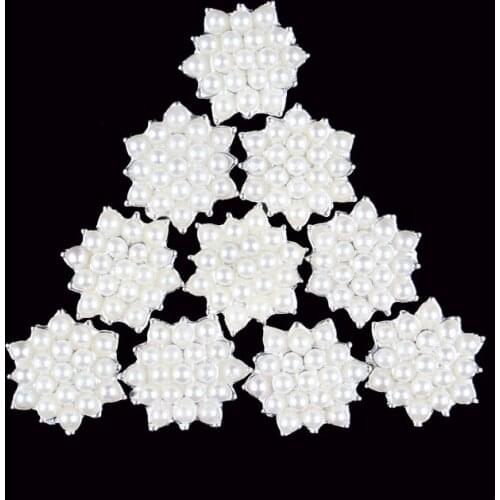 120pcs/lot) Factory Price Pearl Crystal Metal Rhinestone Button Artificial Cute Flatback Clear Alloy Wedding Buttons