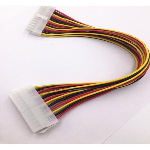 24Pin Power Extension Cord ATX 24p Power Output Extension Cord Synchronizer Computer Cable Adapter 30CM