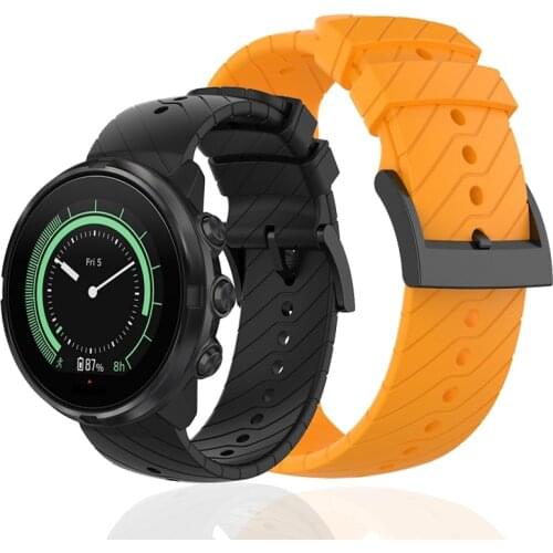 24mm Silicone Watchband Quick Release for Suunto 9/Ambit 3 Vertical/Spartan Sport HR Watch Band Steel Buckle Wrist Strap