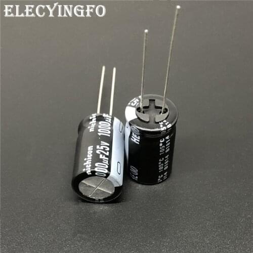 5pcs/50pcs 1000uF 25V NICHICON HE Series 12.5x20mm Extremely Low Impedance 25V1000uF Aluminum Electrolytic Capacitor