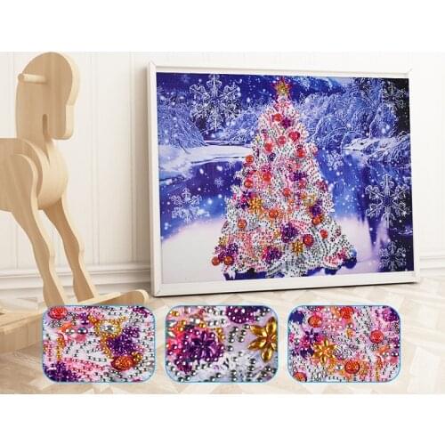 5D DIY Diamond Painting Christmas Tree Diamond Embroidery Santa Claus Mosaic Landscape Picture Of Rhinestone Home Decoration