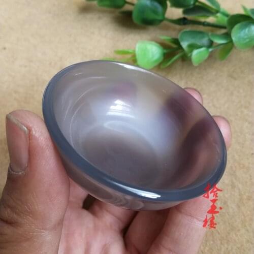 Pure natural color agate cup tea bowl color no burning authentic Kung Fu tea cup pendant