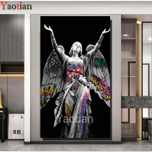 5D Diamond Painting Modern graffiti art, angel wings DIY Square Round Diamond Embroidery Set Mural Art Cross Stitch Kit Handmade
