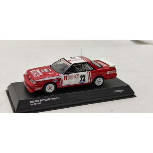 Kyo sho 1:43 NISSAN RICOH SKYLINE HR31 NO23 Alloy model car Metal toys for childen kids diecast gift