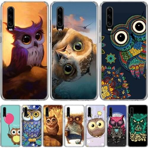 Cartoon cute animal owl Phone Case for Huawei P30 P40 P20 P10 Mate 20 10 30 Lite Pro P Smart Z Plus + Art Luxury Cover Coque