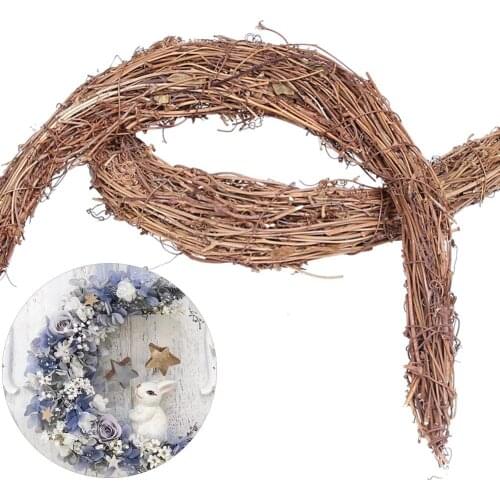 Moon Shape Wooden Vine Dried Branch Wreath DIY Home Easter Wedding Party Decor