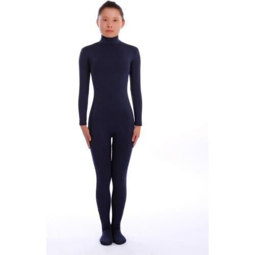 Kid Adult Navy blue Spandex Zentai costume dancewear Unitard Bodysuit No Hood & Hands