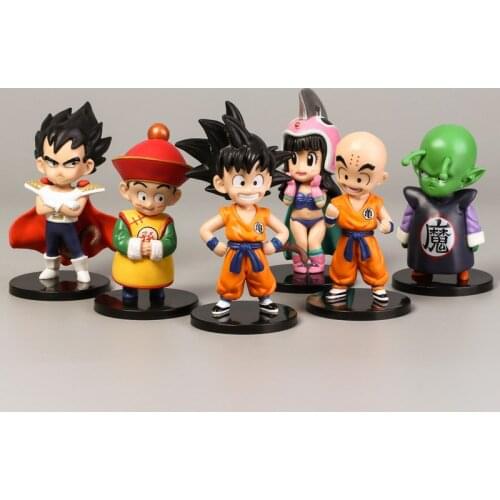 Dragon Ball Figure Son Goku Kuririn Piccolo Vegeta I WCF 6PCS Action Figure Ornament Toys