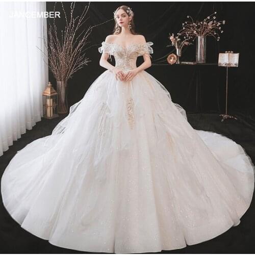 HLF42 Luxury Wedding Dress Front Long Tail Lace Bow Appliques 2021 Newest Robe De Ceremonie Femme Pour Mariage Jurk Lang