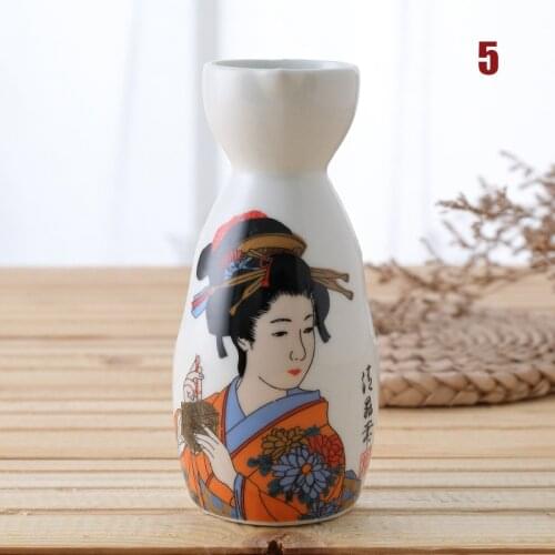 Japanese Style Maneki Neko Ceramic Retro Sake Bottle 150ml Tokkuri Lucky Cat Geisha Liquor Sake Dispenser Drinkware Wine Bottle