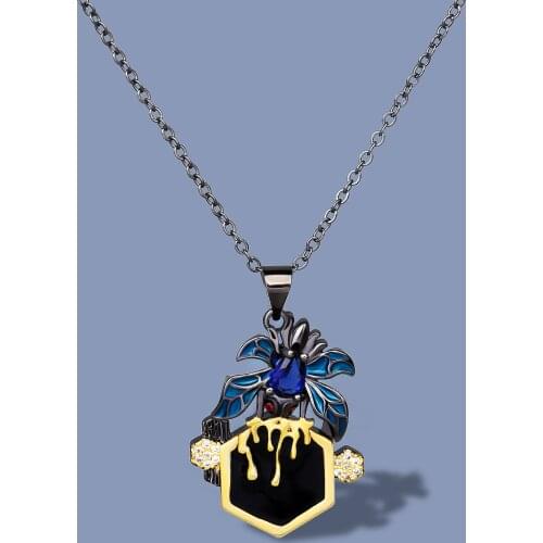 Creative Zircon Spider Black Gold Pendant 925 Silver Exaggerated Insect Necklace Handmade Enamel Party Party Sweater Chain