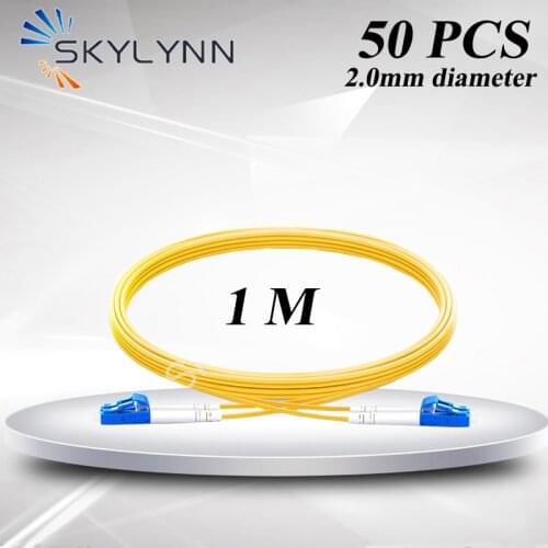Whole Sale 50PCS 1 Meter Length LC/UPC-LC/UPC SM G652D/G657A1/G657A2 DX 2.0mm Yellow LSZH Jacket Fiber Optic Patch Cord Jumper