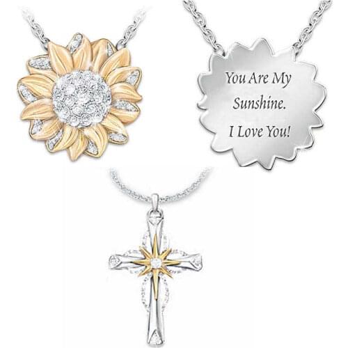 Necklace Choker Chain Silver plated Fashion Women Sun Flower Necklace Pendant