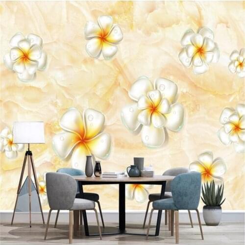 Custom wallpaper simple atmosphere magnolia flower marble background wall 8D waterproof wall covering