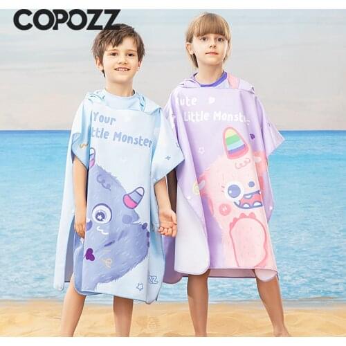 Poncho Girls Beach Towel Cartoon Hooded Cloak Unicorn Printed Microfiber Kids Swimming Bath Towel Baby Boy Bathrobe Pool Robes