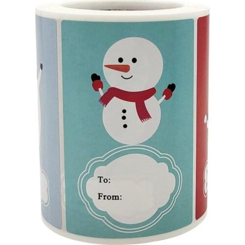 Merry Christmas Stickers Roll Colorful 250-Count Stickers Round Seals Stickers for Cards Gift Envelopes Box TN88