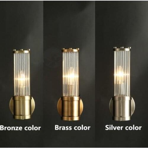 Scandinavian creative copper crystal wall lamp for bedroom kitchen restaurant modern living room decor minimalism gold wall lamp