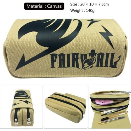 FAIRY TAIL Pen Bag School Students Pencil Case Cosplay Zipper Cartoon Canvas Cosmetic Bags wallet