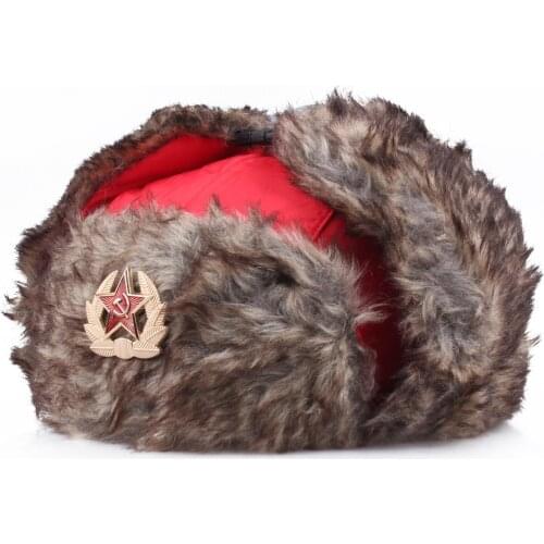 USSR Russian Army Soviet Bomber Hats Men Women CCCP Solid Winter Warm Hats with Soft Fur Ushanka Russian Earflap Hat Swanowing