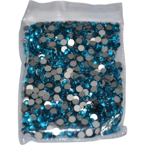 Capri Blue Nail Rhinestones SS3-SS20 Non Hotfix Flatback Crystal Glass Rhinestones for Nails Art Decorations Stones