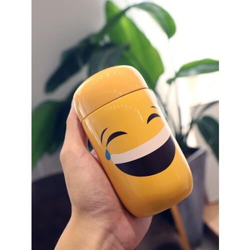 Super Cute Stainless Steel Thermos Cup Female Students Mini Small Bottles Funny Portable Water Bott;e Cartoon Smile Thermo