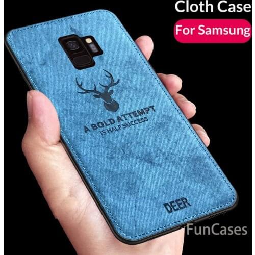 Cloth Fabric Deer Phone Case For Samsung S20 Ultra Silicone Back Cover Galaxy S10 Plus S10E Note 10 Pro 8 9 A10 A70S A70 A51 A71