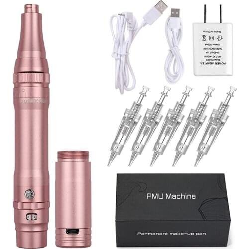 Rechargeable Permanent Makeup Machine With Battery Portable PMU Eyebrow Tattoo Machine Free Shipping Best Quality