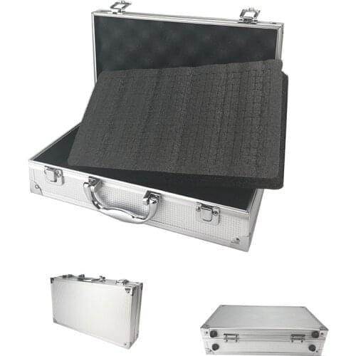 Toolbox Aluminum Tool Box Portable Instrument Box Storage Suitcase Travel Luggage Organizer Case Tools W Lining Two Size