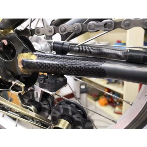 UnionJack Carbon Fibre Frame Chain Protection Sticker for Brompton Folding Bike Rear Fork