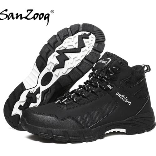 Winter Plush Men Ankle Outdoor Hiking Shoes Trekking Boots Mountain Botas Senderismo Hombre Wanderschuhe Sepatu Gunung Trail