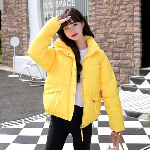 Winter Thick Casual Womans Puff Jacket Stand Collar Warm Female Cotton Padded Coat Short Style Plus Size Down Jacket for Ladies