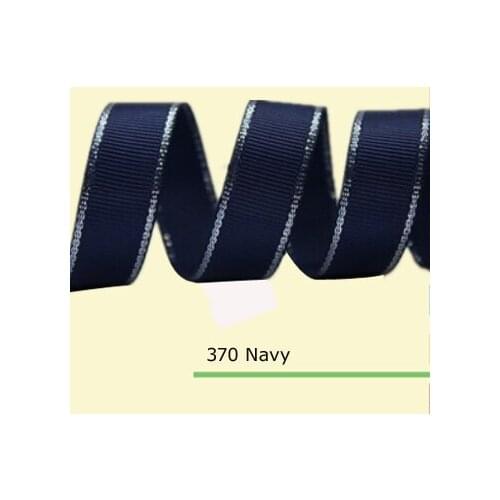 1.5" inch (38mm) Silver Glitter Edge Grosgrain Ribbons 21 colors in stock