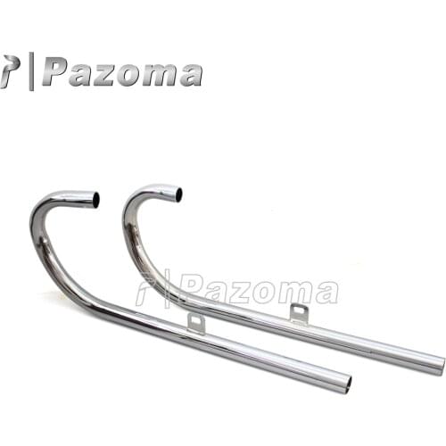 1 Pair Chrome Motorcycle Sidecar 24HP Exhaust Muffler Tube Pipes for BMW Ural K750 M1 M72 R71 R12 Dnepr MT12