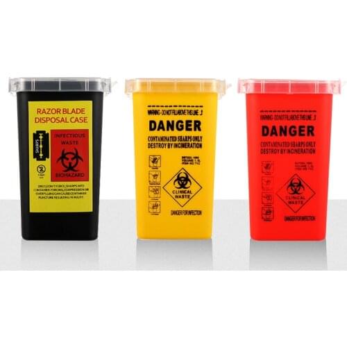1 PCS 1L Capacity Tattoo Artist Waste Box Tattoo Piercing Needles Disposal Sharps Container Needles Bin Biohazard Collect Wast