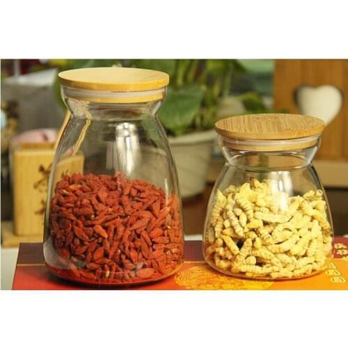 1PC 700ml 1100ml Borosilicate Glass Storage Box Tea Food Canister Kitchen Containers Jars Box Coffee Storage Tank JM 003