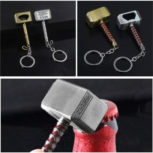 1pcs Beer Bottle Openers Multifunction Hammer Of Thor Shaped Beer Bottle Opener With Long Handle Bottler Opener Keychain