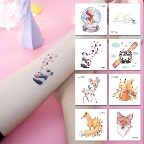 16PCS New Waterproof Animal Tattoo Stickers Cute Pet Cute Funny Cartoon Children Face Stickers Temporary Disposable Tattoos