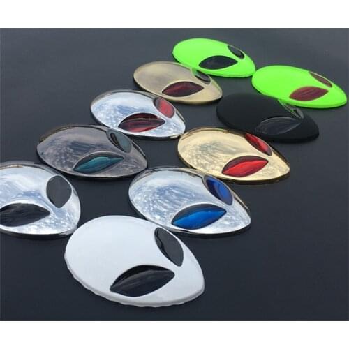 3D Car Stickers Metal Alienware Alien Side Standard Modified Alien Emblem Motorcycle Car Body Styling Car Head Cover Sticker