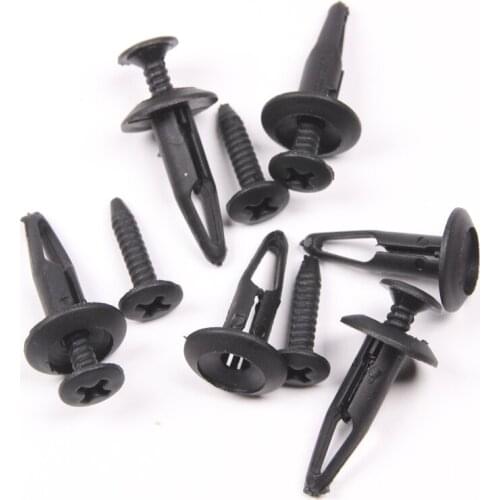 50Pcs 6.3mm Hole Push-Type Rivets Car Door Trim Panel Tank Cover Retainer Clip Fastener For Ford Focus Fiesta Expedition