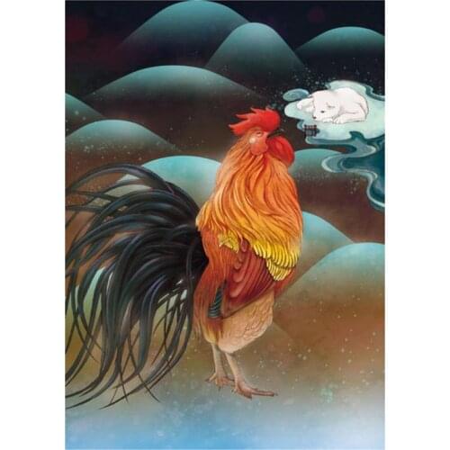 New Arrivals 5D DIY Full Round Diamond Painting Cock 3D Embroidery Cross Stitch Rhinestone Mosaic Home Decor Gift Y270