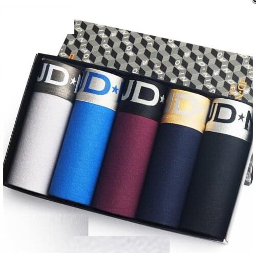 5Pcs/lot Men Boxer Underwear Men Cotton Man Boxers Homme Comfortable Underpants Male Solid Print Soft Breathable Panties