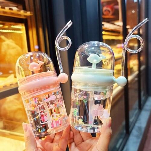 260ML Funny Whale Water Spray Baby Drinking Bottle Leak Proof Portable Cartoon Baby Feeding Cup BPA Free Children Drinkware