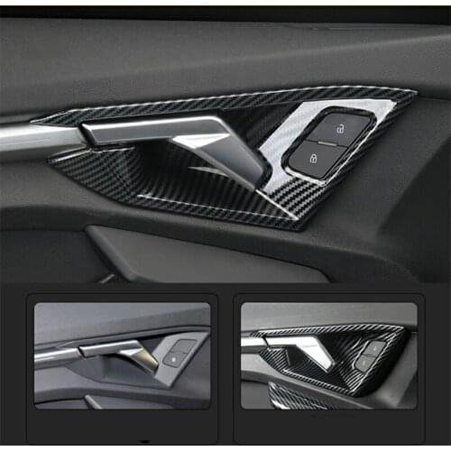 Carbon Fiber ABS Center Console Door Decoration Cover Car Modification Accessories For Audi A3 8Y Sedan/Hatchback 2020 2021