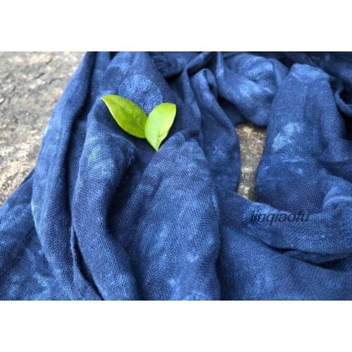 Pure linen embroidered scarf shawl soft versatile fabric High-end linen fabric